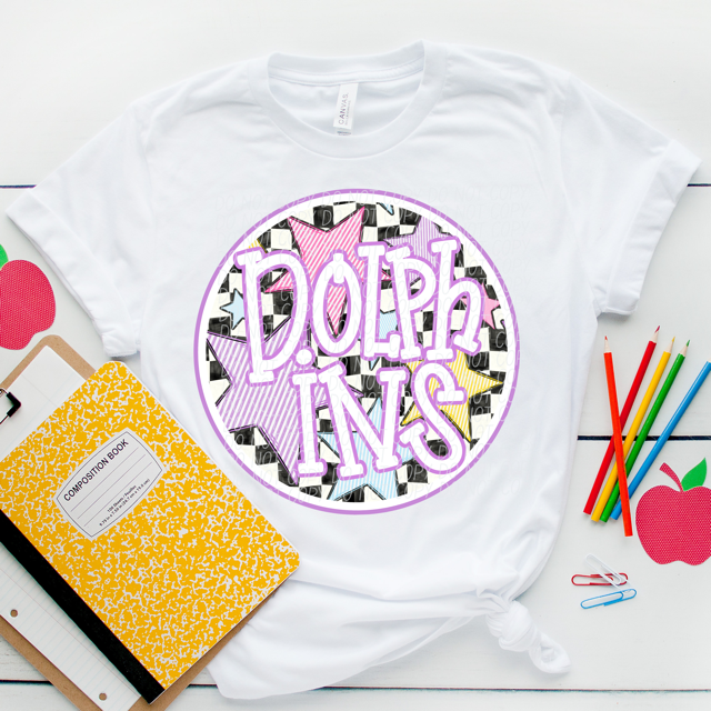 Purple Seersucker Mascots DTF Print