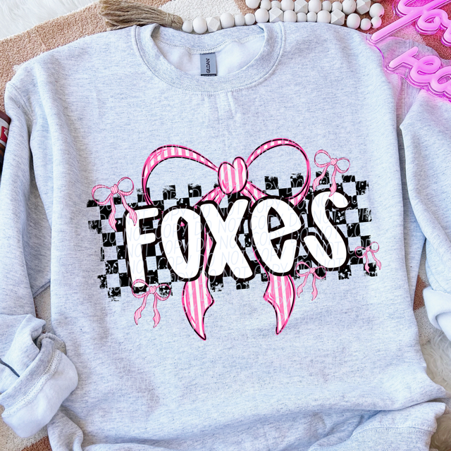 Pink Bow Mascots DTF Print