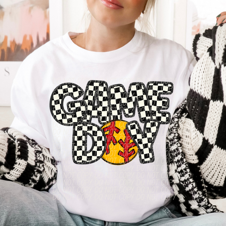 Game Day Checker Sports DTF Print