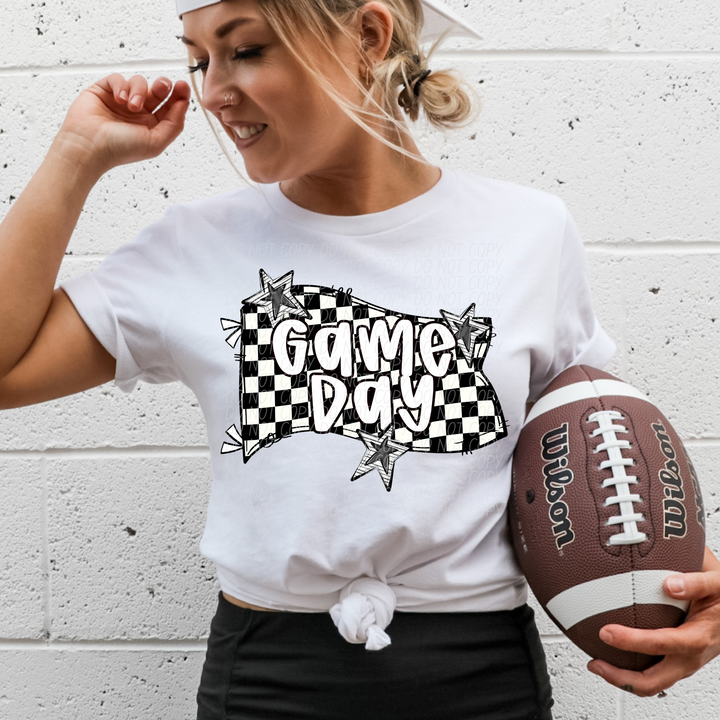 Game Day Checker Flag DTF Print