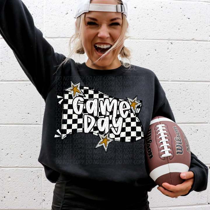 Game Day Checker Flag DTF Print