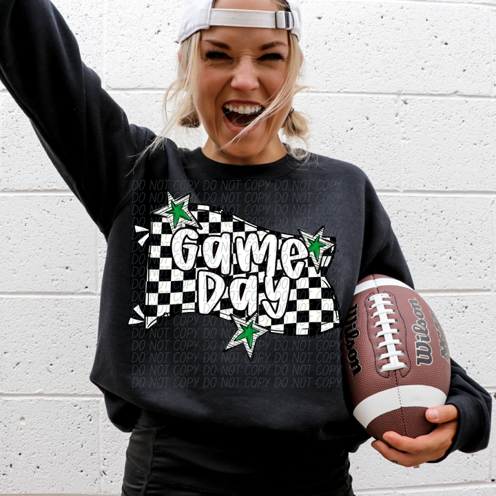 Game Day Checker Flag DTF Print