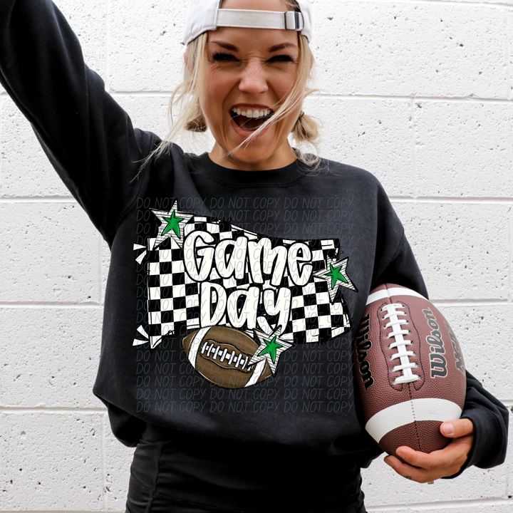 Football Game Day Checker Flag DTF Print