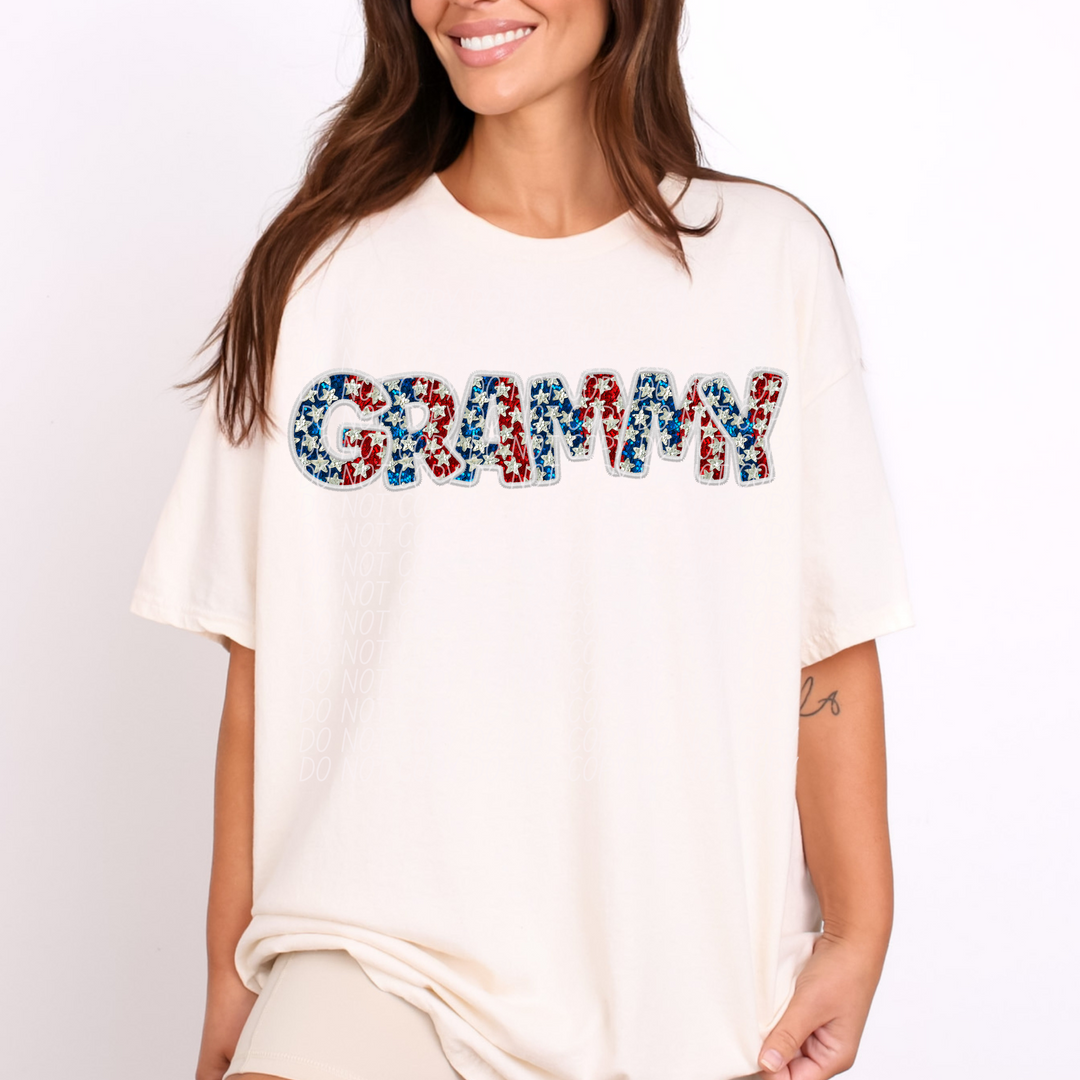 Fourth of July Glitter Names DTF Print