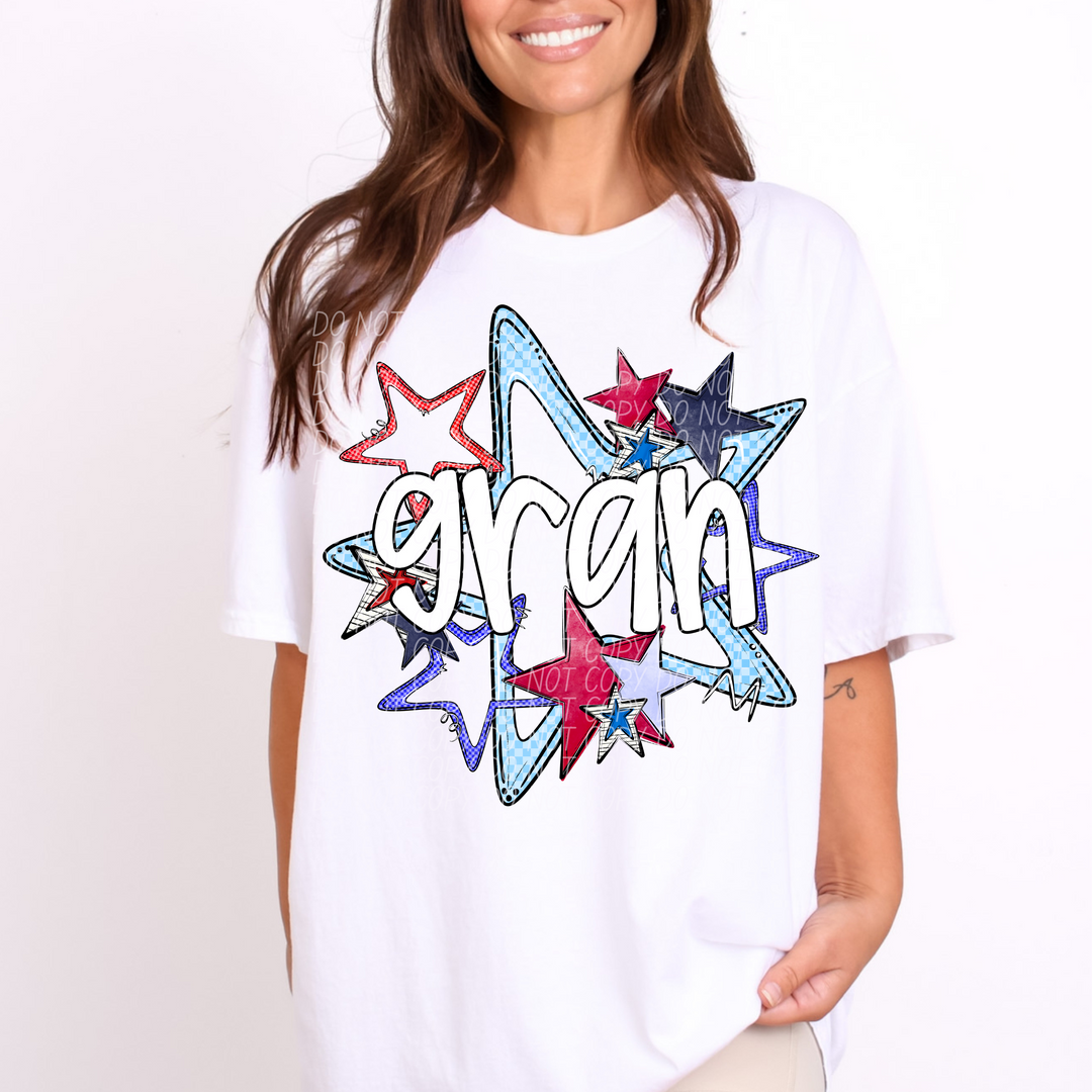 Fourth of July Star Names DTF Print
