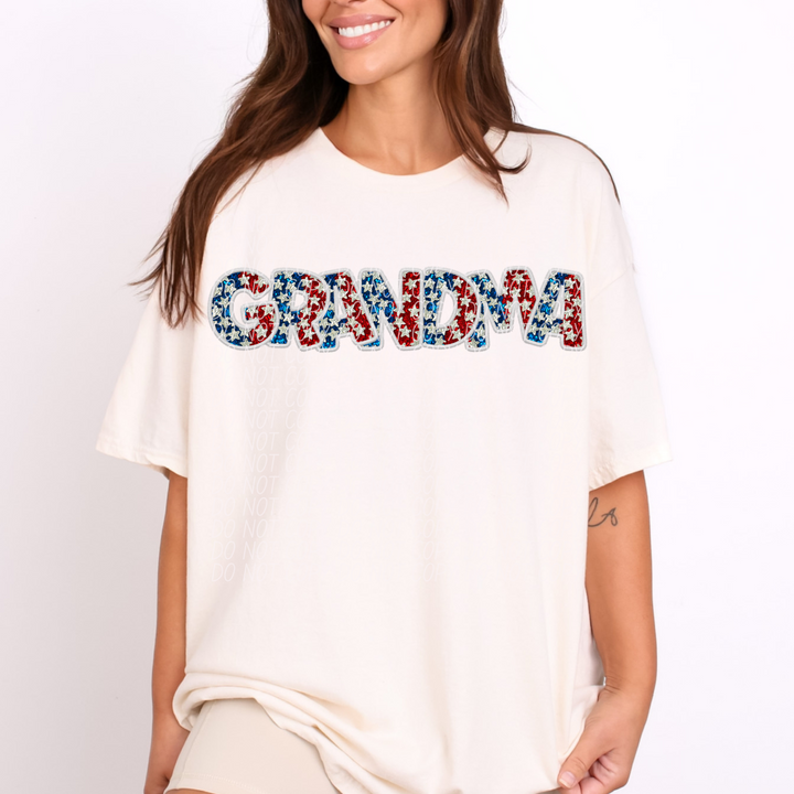 Fourth of July Glitter Names DTF Print