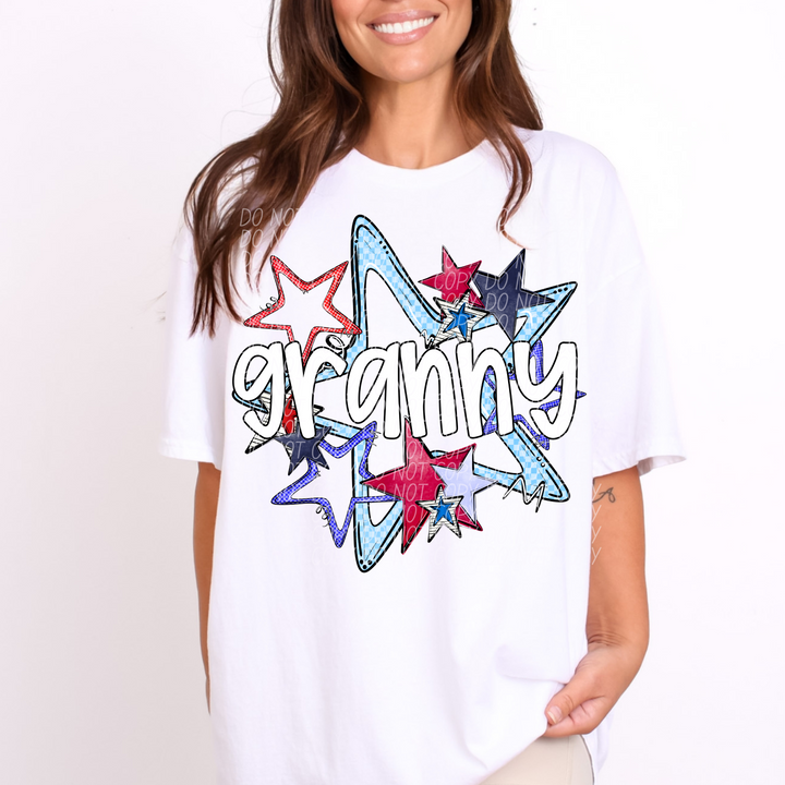 Fourth of July Star Names DTF Print