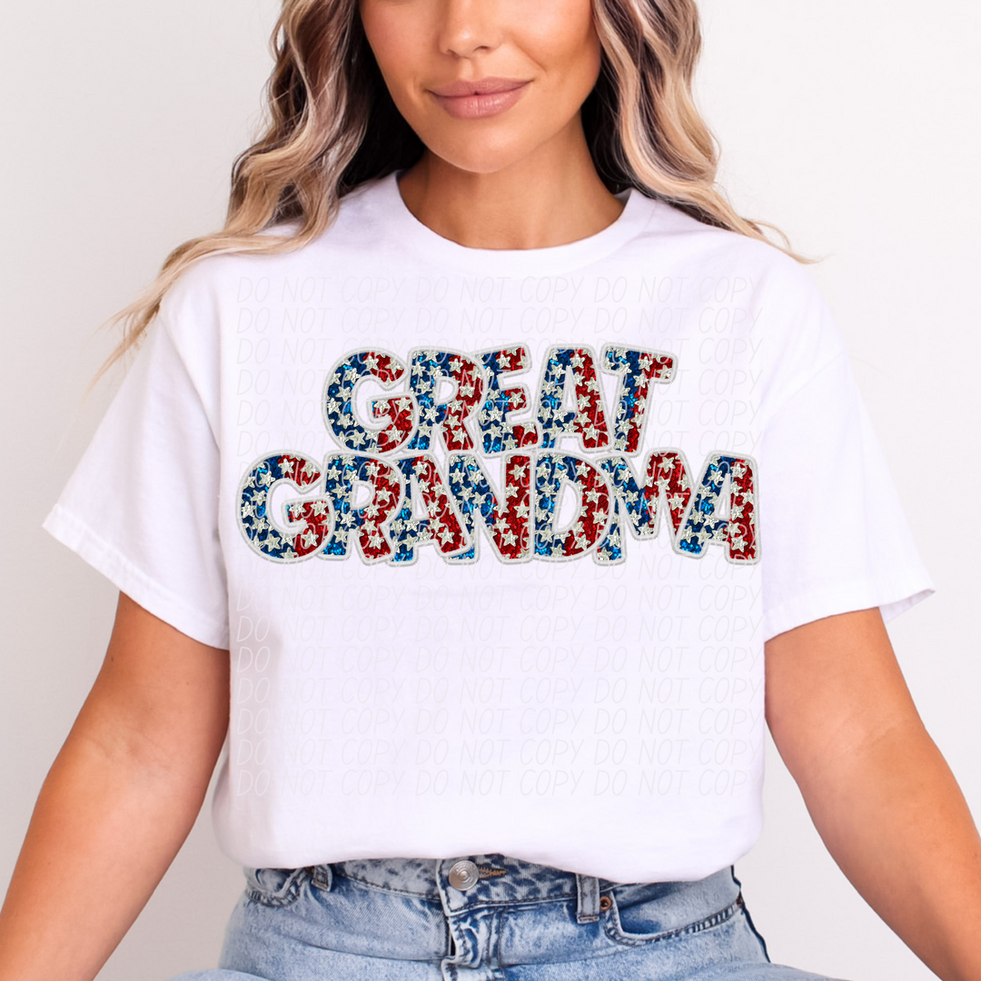 Fourth of July Glitter Names DTF Print