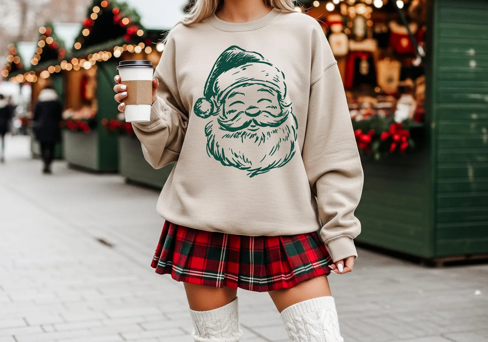 Santa Gildan Sand Sweatshirt – Simple Tymes