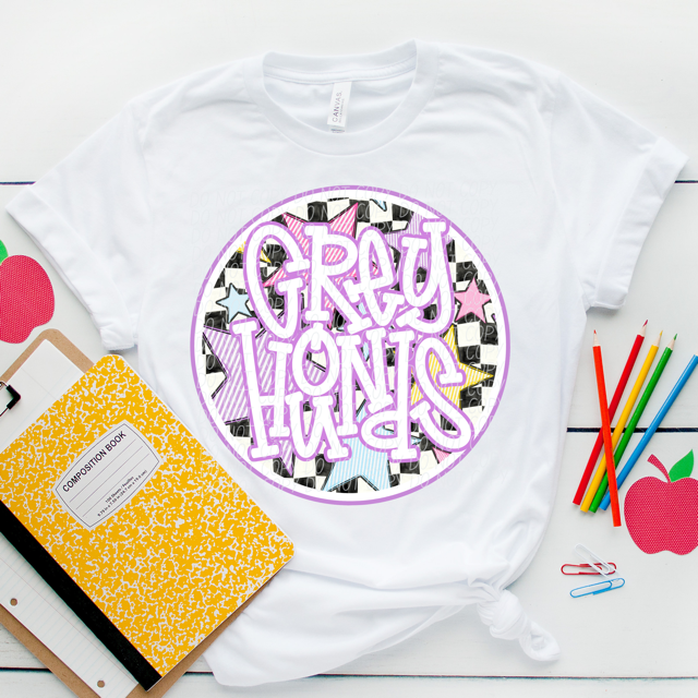 Purple Seersucker Mascots DTF Print