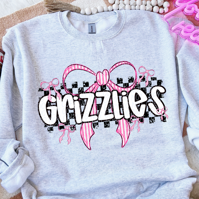 Pink Bow Mascots DTF Print