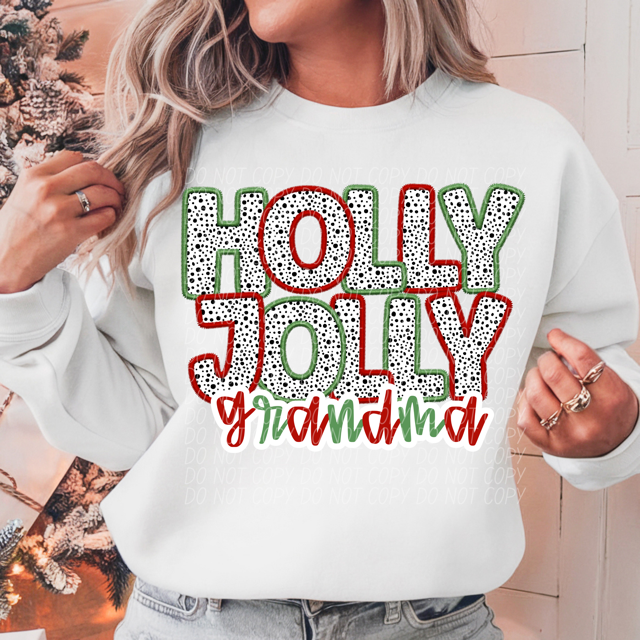 Holly Jolly Names DTF Print