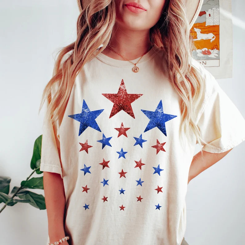 Stars 4th of July DTF Print