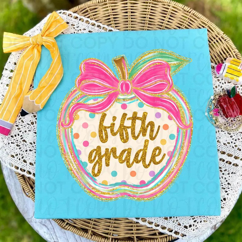 Preppy Apples Grade Levels DTF Print
