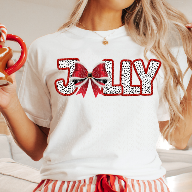 Jolly Faux Rhinestone Bow DTF Print