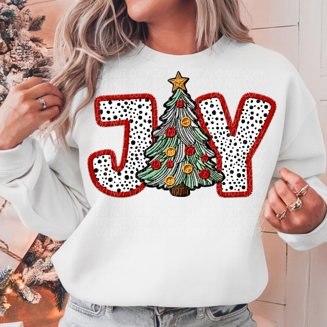 Joy Faux Embroidery Collection DTF Print