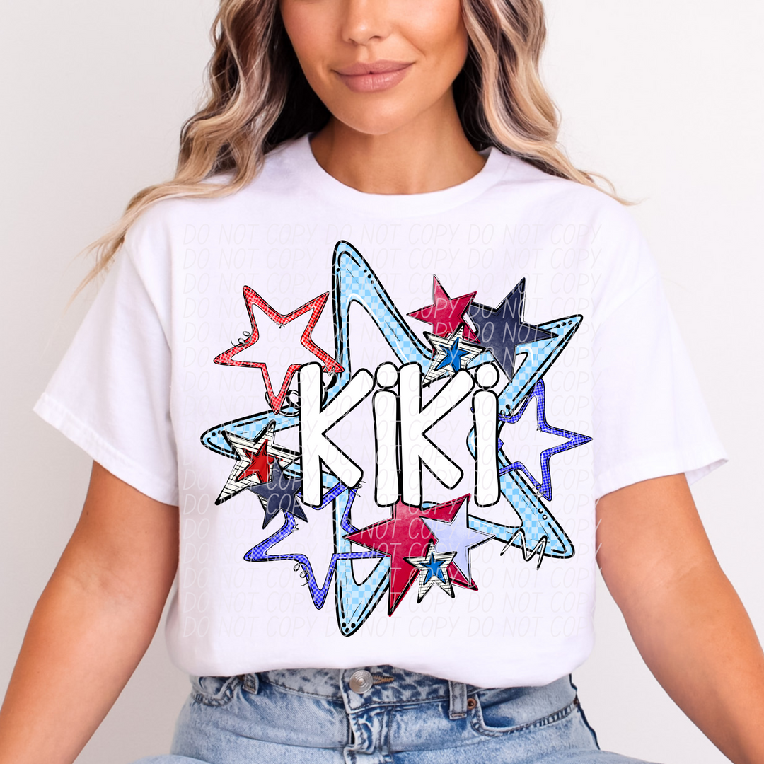 Fourth of July Star Names DTF Print