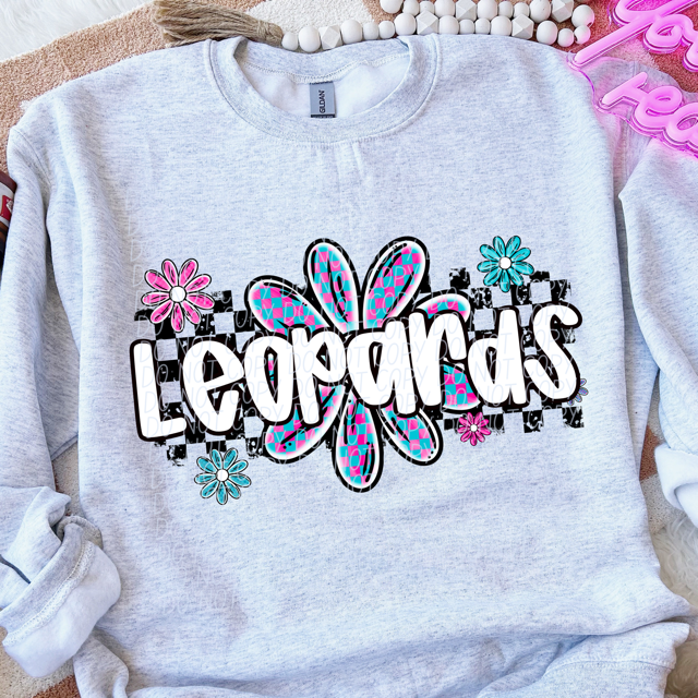 Checker Flower Mascots DTF Print