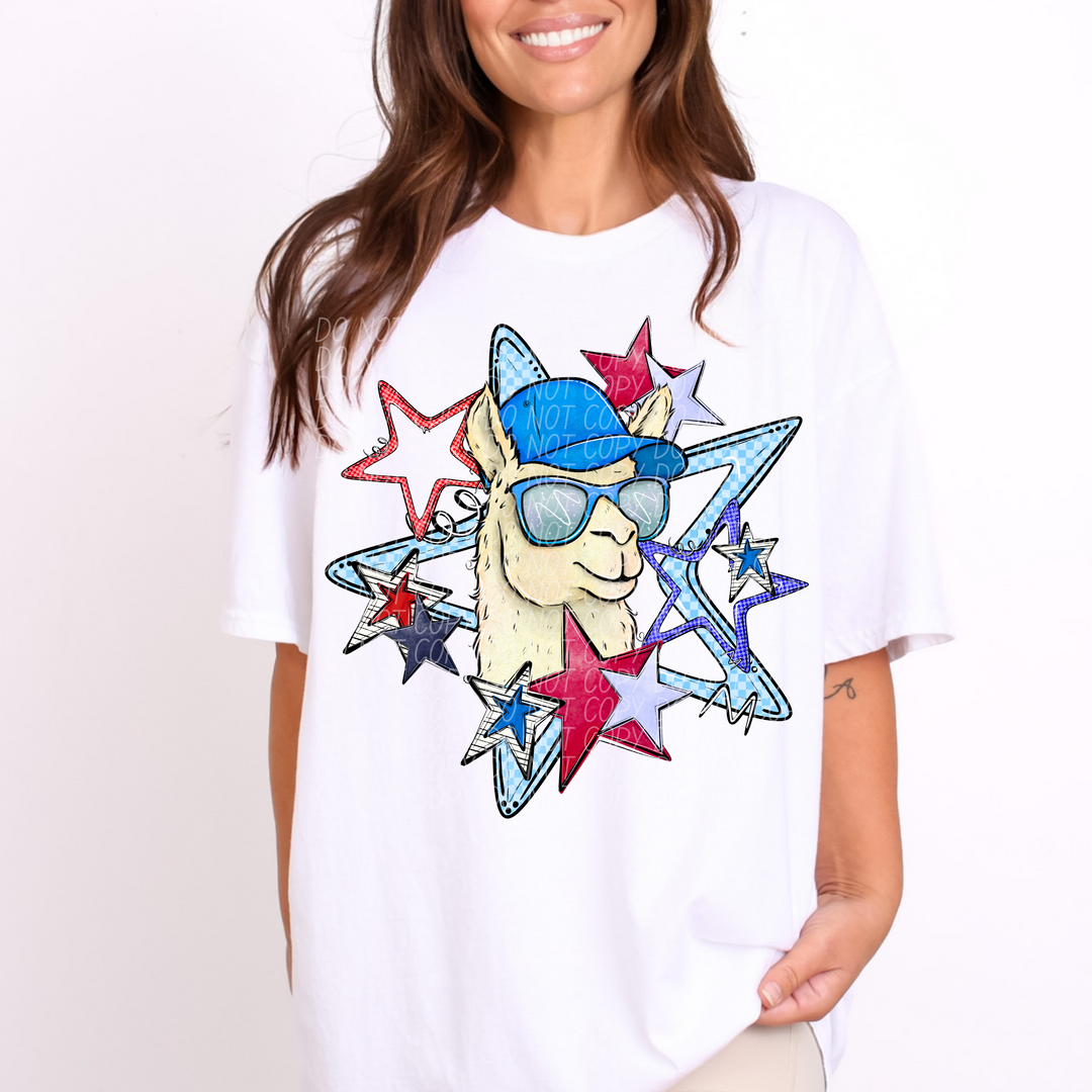 Patriotic Llama DTF Print