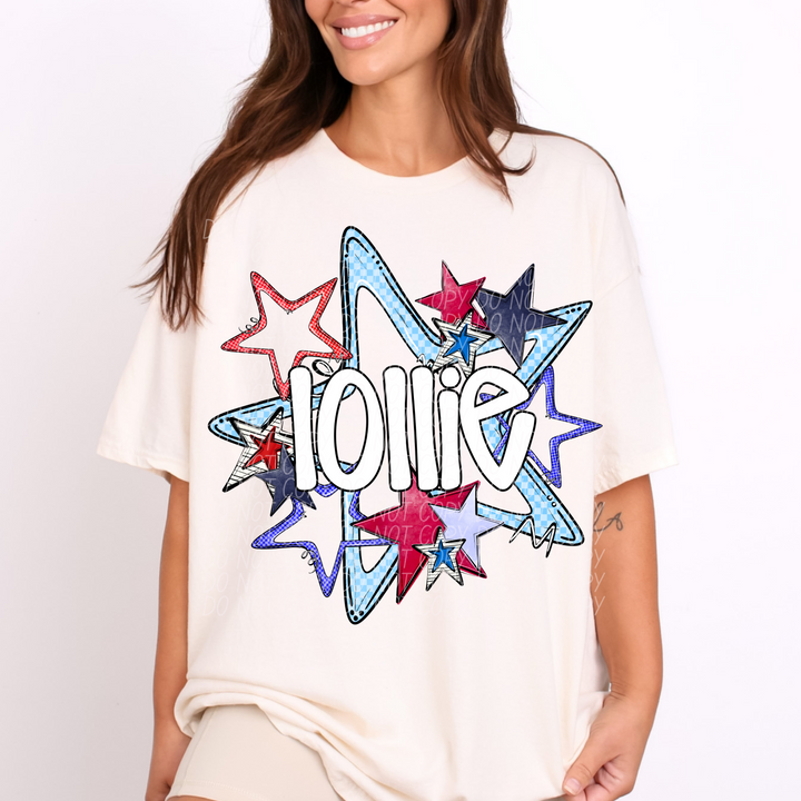 Fourth of July Star Names DTF Print
