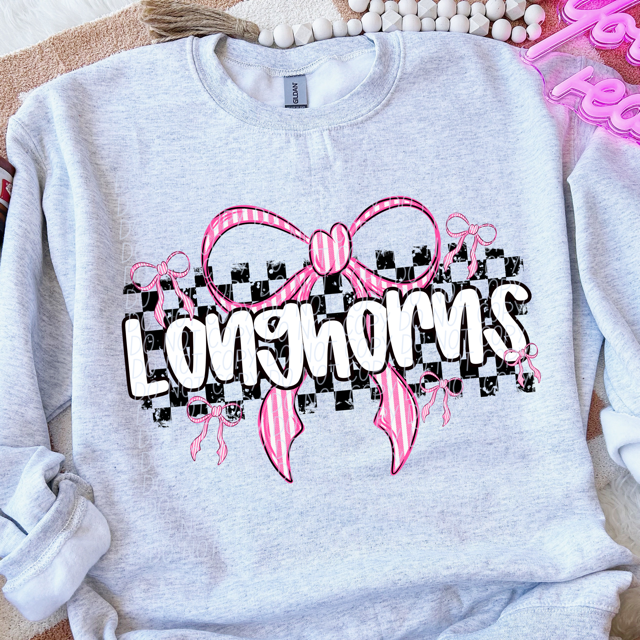 Pink Bow Mascots DTF Print