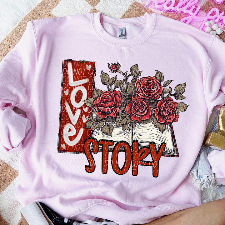 Love Story Red DTF Print