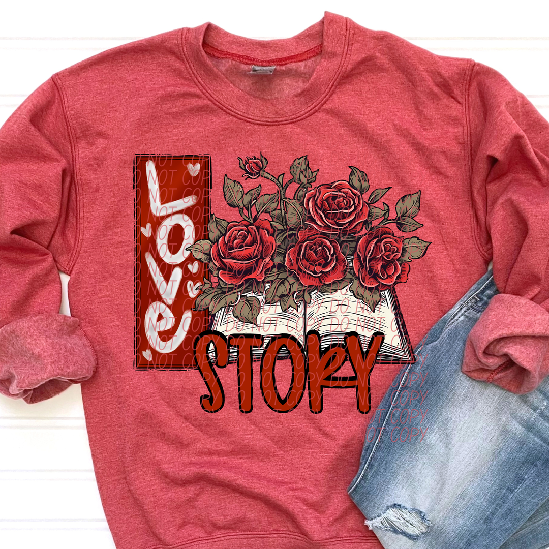Love Story Red DTF Print