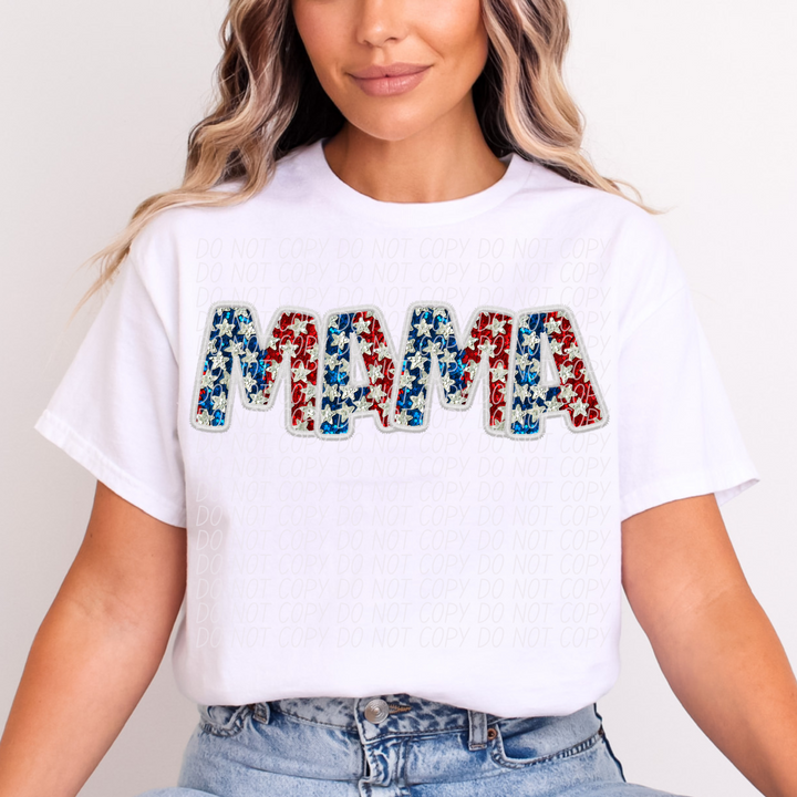 Fourth of July Glitter Names DTF Print