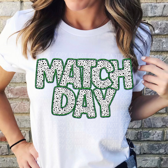 Match Day Dalmatian Colored Faux Embroidery DTF Print