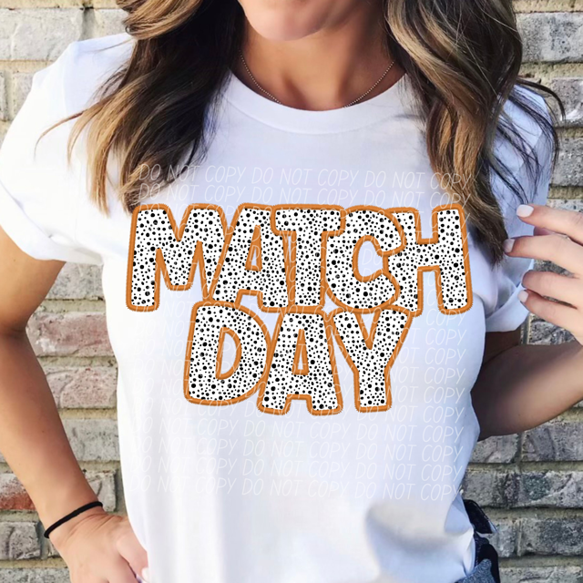 Match Day Dalmatian Colored Faux Embroidery DTF Print