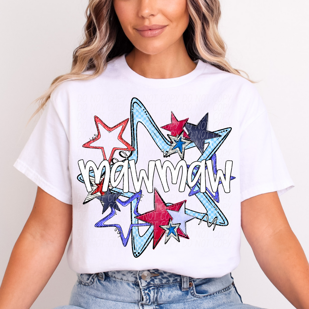Fourth of July Star Names DTF Print