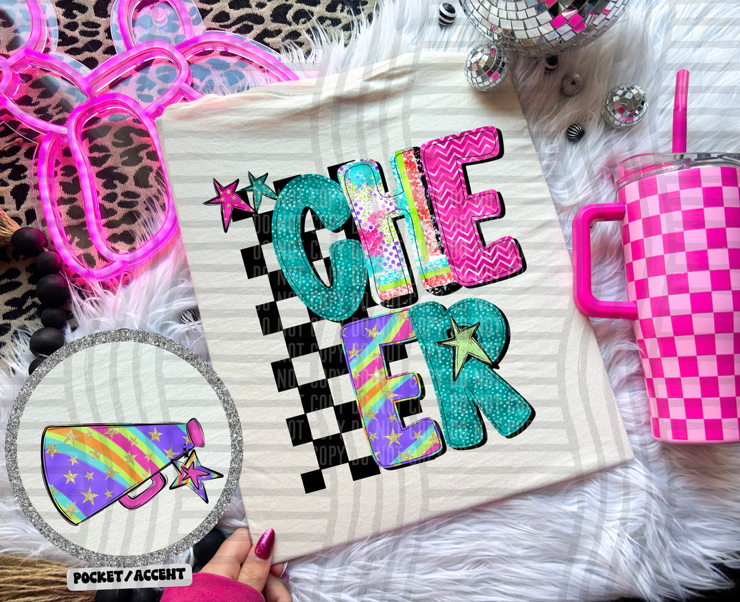 Rainbow Swirl Sports FRONT DTF Print