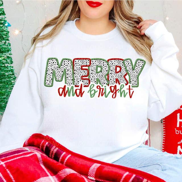 Merry and Bright Mixed DTF Print