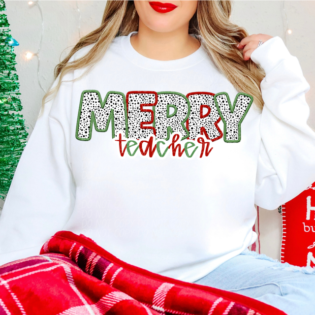 Merry Teacher DTF Print