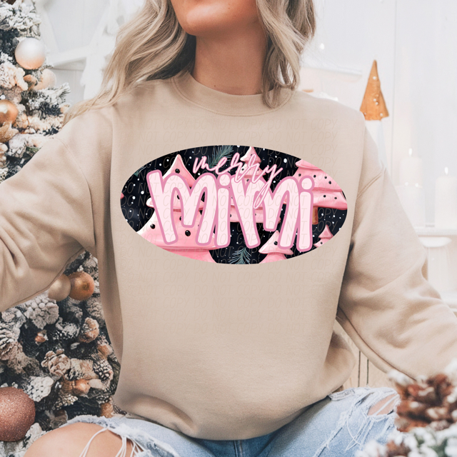 Pink Merry Names DTF Print