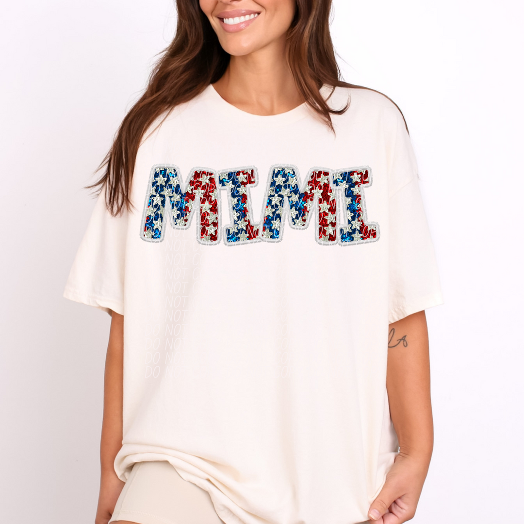 Fourth of July Glitter Names DTF Print