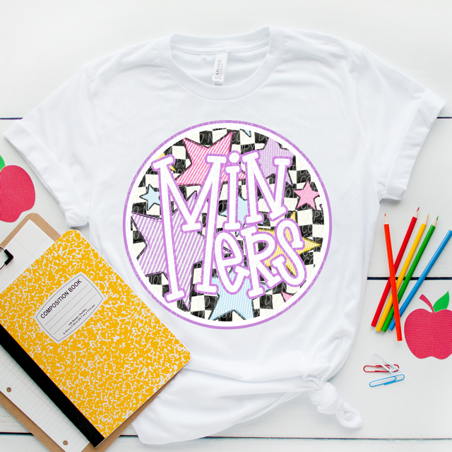 Purple Seersucker Mascots DTF Print