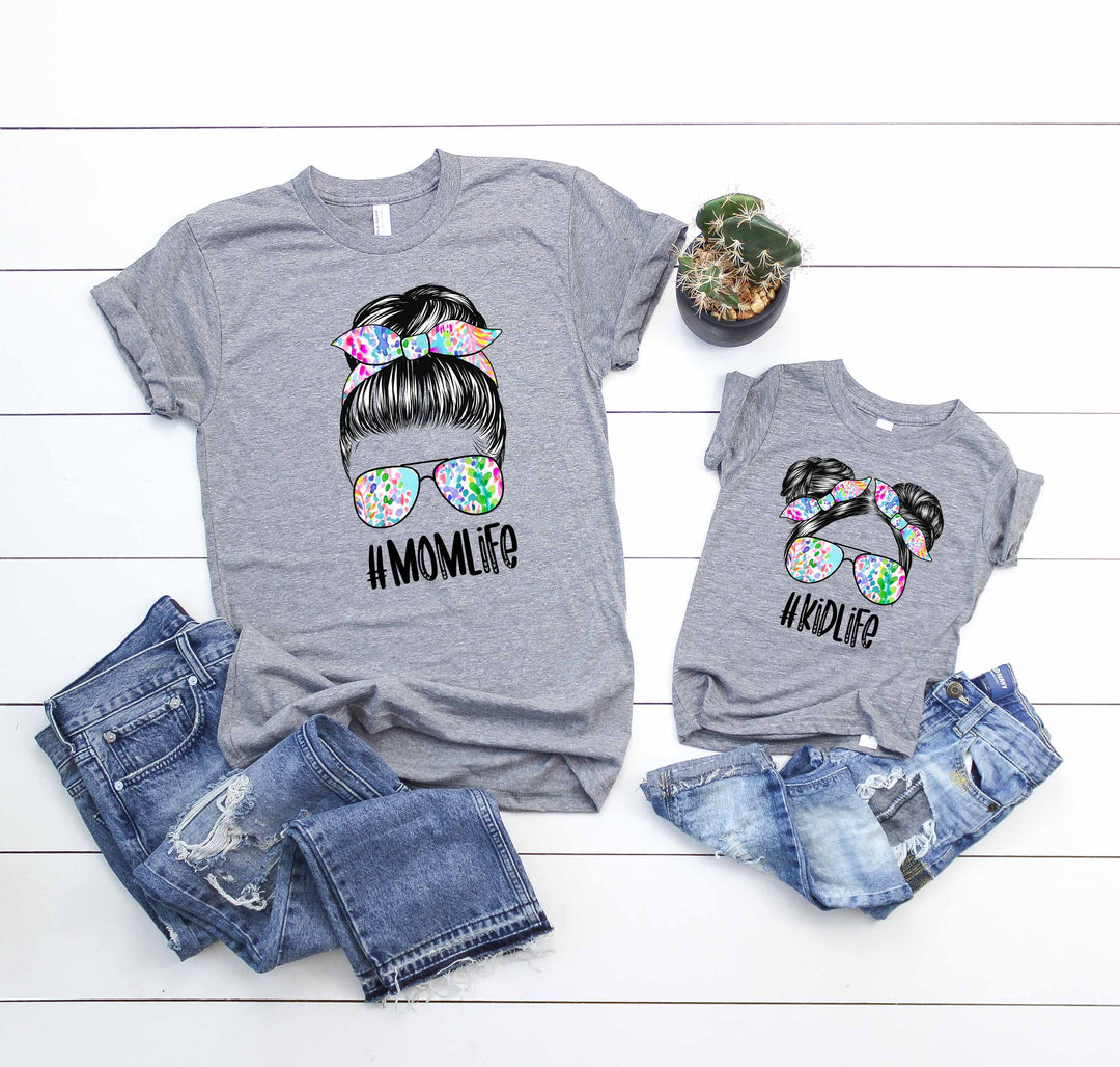 Messy Bun Mom Life Floridian Style KID screen print Y2