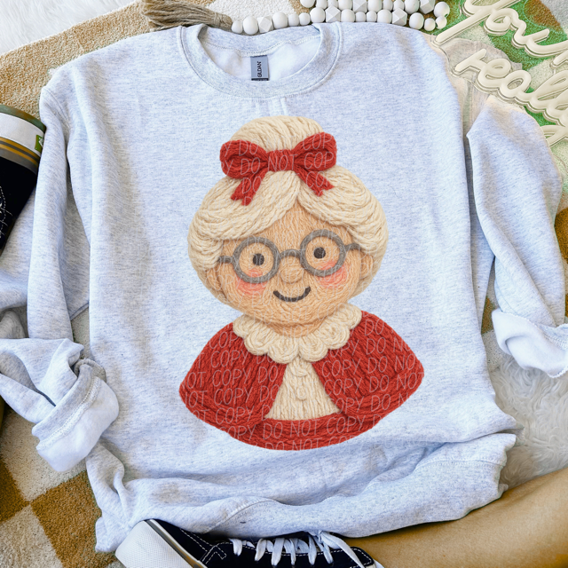 Faux Yarn Mrs. Claus DTF Print