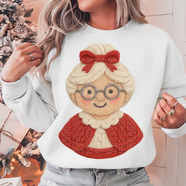 Faux Yarn Mrs. Claus DTF Print