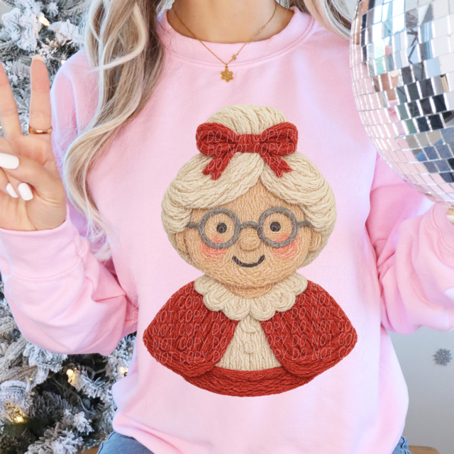 Faux Yarn Mrs. Claus DTF Print
