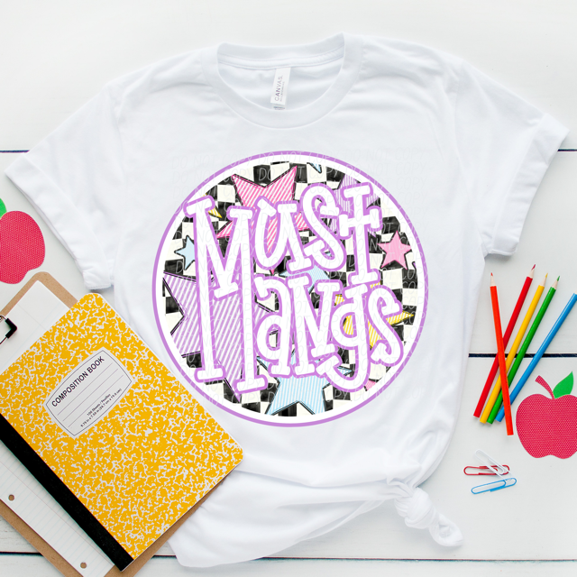 Purple Seersucker Mascots DTF Print