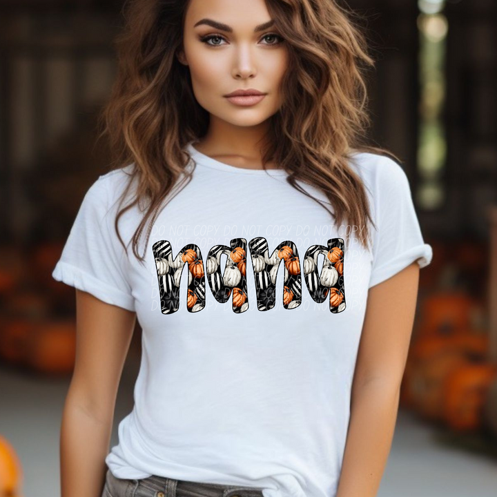 Pumpkin Stripe Names DTF Print