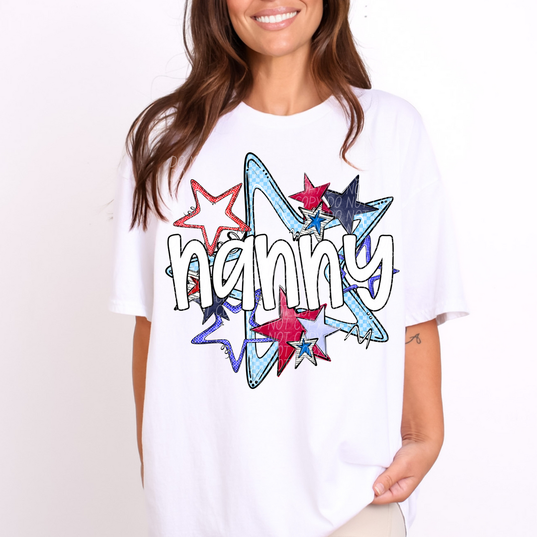 Fourth of July Star Names DTF Print