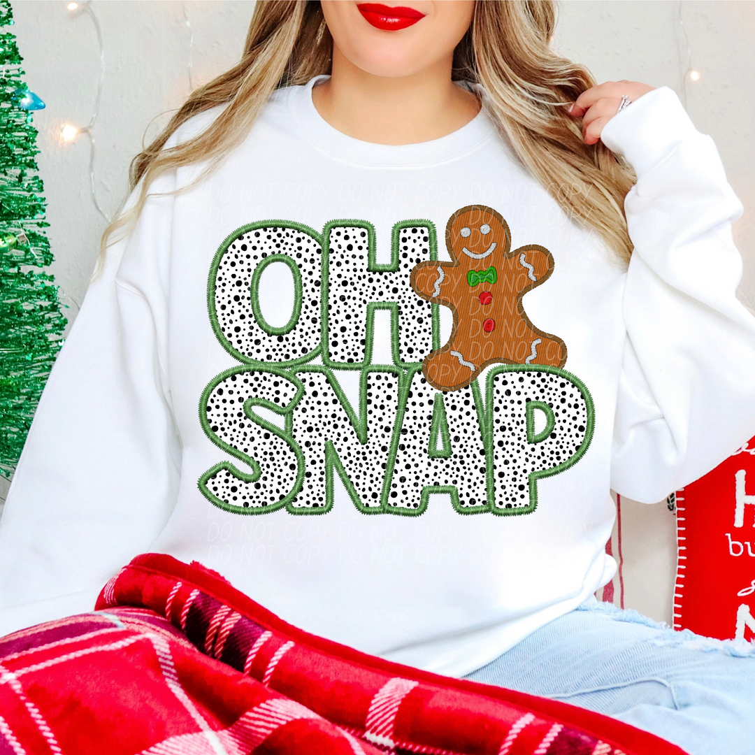 Oh Snap Faux Embroidery DTF Print