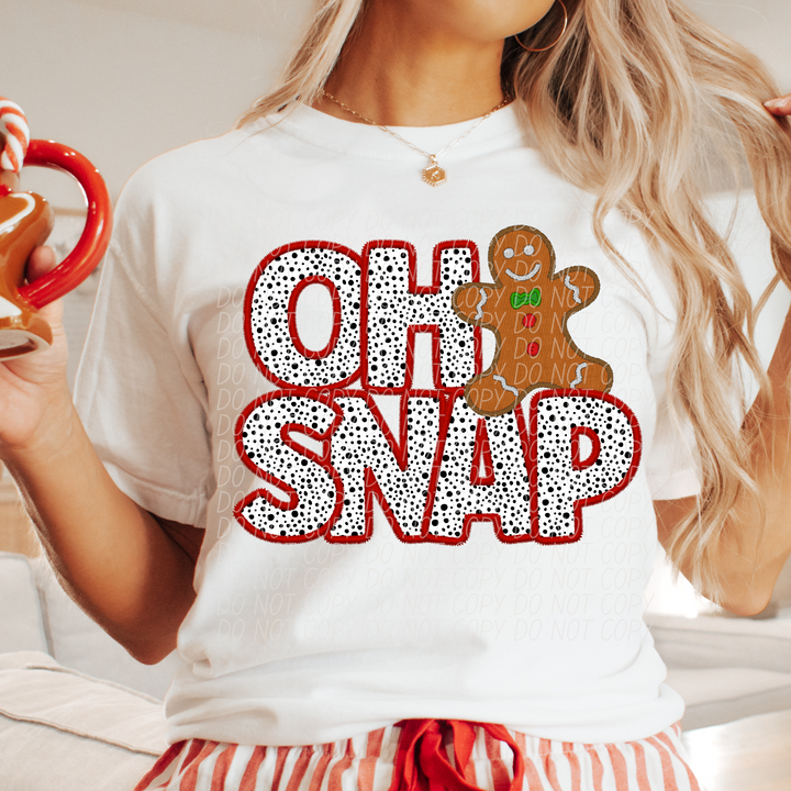 Oh Snap Faux Embroidery DTF Print