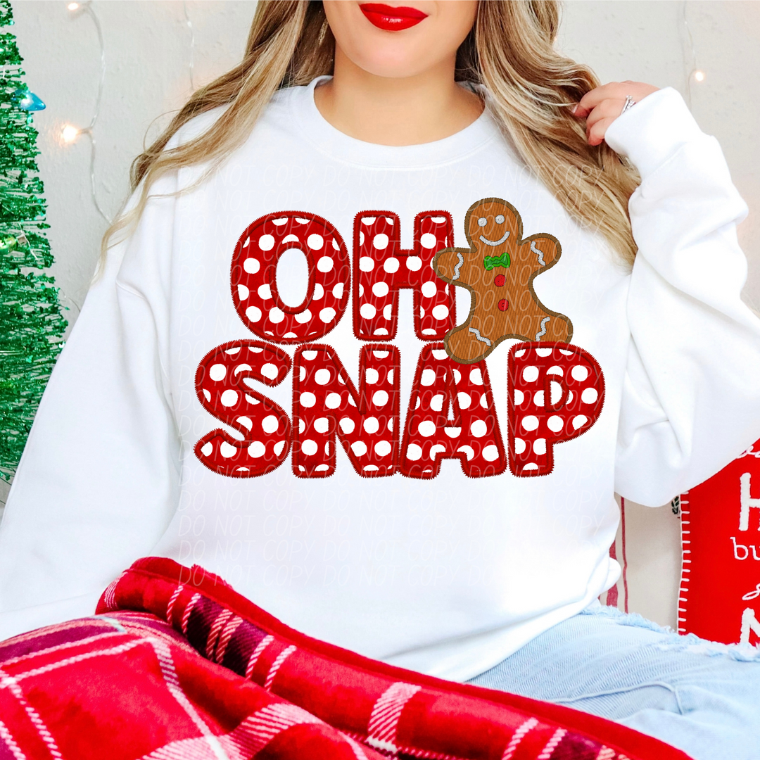 Oh Snap Faux Embroidery DTF Print