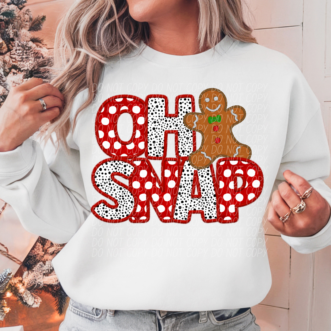 Oh Snap Faux Embroidery DTF Print