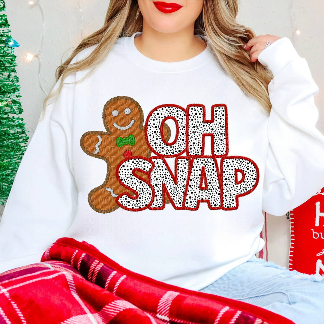 Oh Snap Faux Embroidery DTF Print