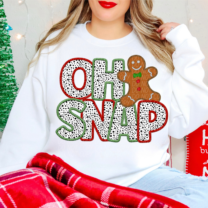 Oh Snap Faux Embroidery DTF Print